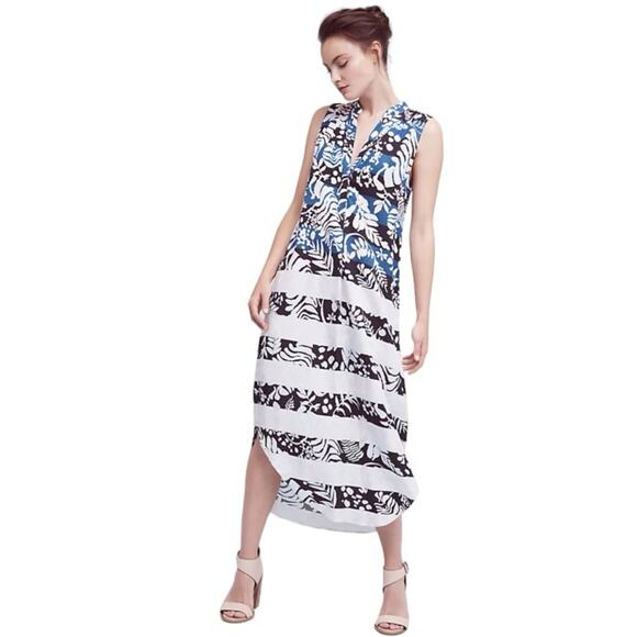 Mara Hoffman Anguilla Shirtdress Sleeveless Tropical Print Size Medium - Picture 1 of 16